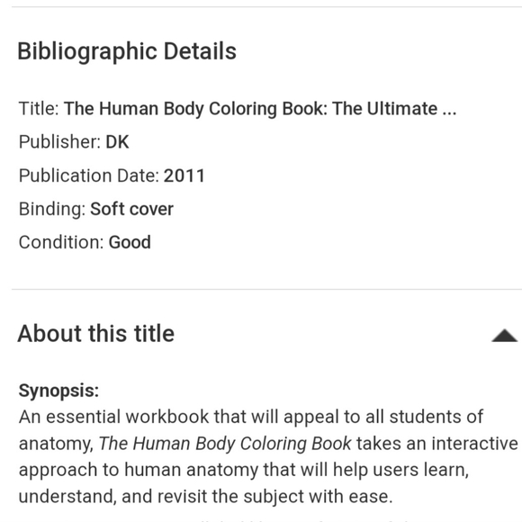 The Human Body Coloring Book the ultimate anatomy study guide 2011 DK reference - Picture 2 of 16